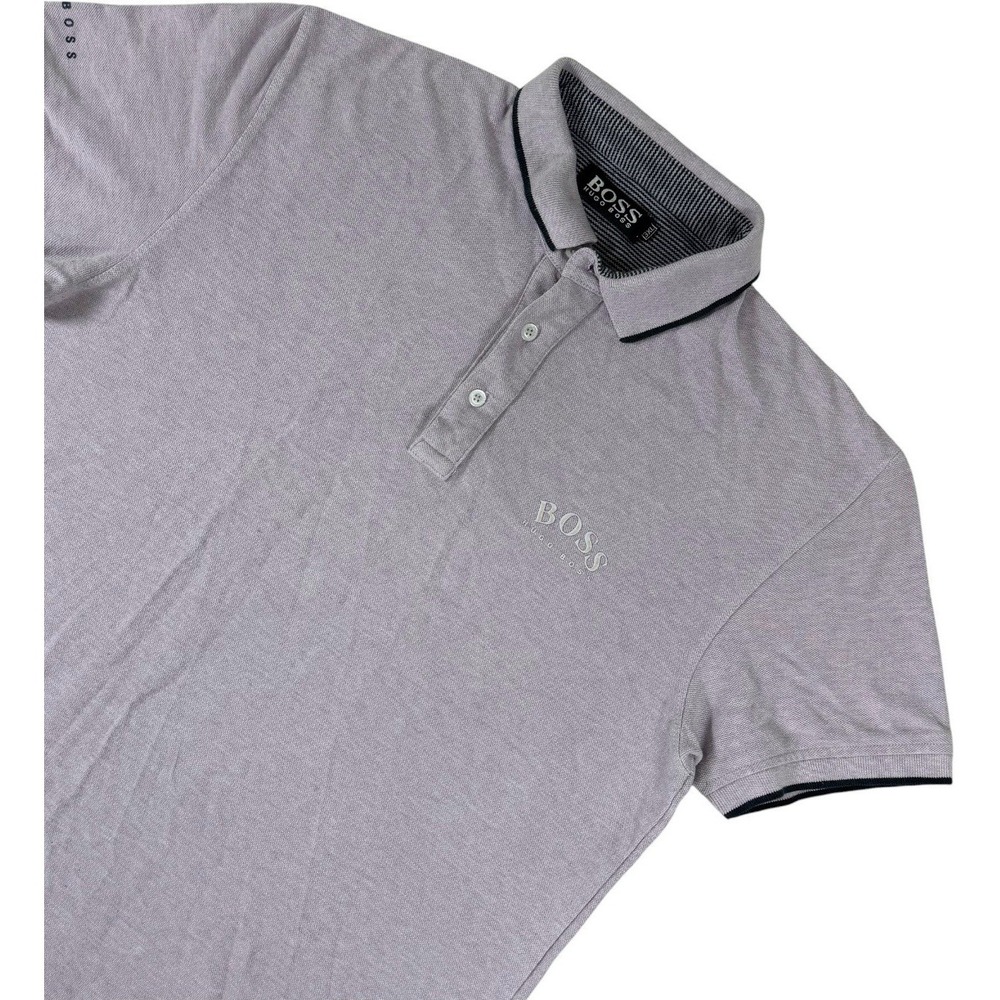 Mens Medium Lavender Purple 100% Cotton Slim Fit Short‎ Sleeve Polo Shirt M